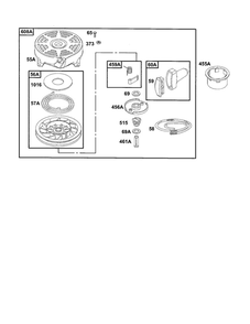 Housing-Rewind Starter Diagram and Parts List for 12E800-12E899 0620-0653-0808 Briggs and Stratton Engine